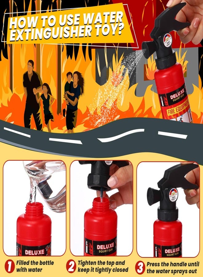 Liliful 36 Pcs Fireman Birthday Party Supplies Including 12 Firefighter Helmet 12 Fire Hydrant Cups with Lids 12 Fire Extinguisher Squirt Toys for Fire Theme Party Supplies - Image 5